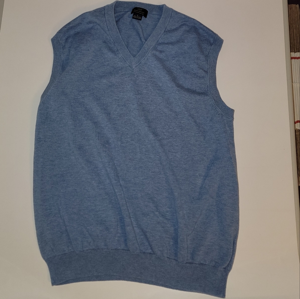 Mens 346 Brooks Brothers Sweater Vest Size L Blue